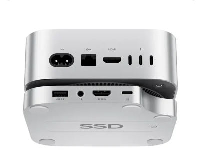 Picture of PULWTOP Mac Mini M4 Dock with 4TB M.2 SSD Enclosure & HD4K, USB-A/C 10Gbps, SD/TF (SSD NOT Included) for Mac Mini M4 Pro