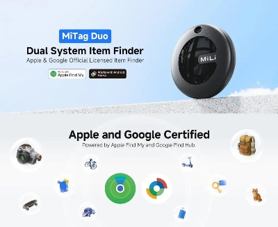 Picture of MiLi MiTag Duo Smart Finder: Official Apple Find My & Google Tracker (iOS/Android)