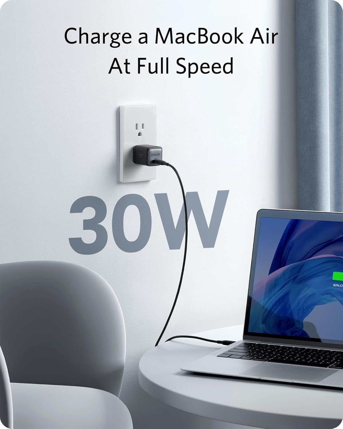 Picture of Anker Nano II 30W GaN II USB-C Fast Charger: Ultra-Compact & Powerful Adapter