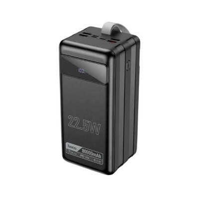Picture of HOCO DB50 80000mAh Fast Charging Power Bank | 2 Type-C / 4 USB Ports | 22.5W PD/QC | LED Display & Flashlight – Black