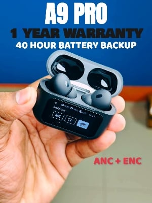 Picture of A9 Pro AirPods (White): Wireless Earbuds with LED Display & Active Noise Cancellation