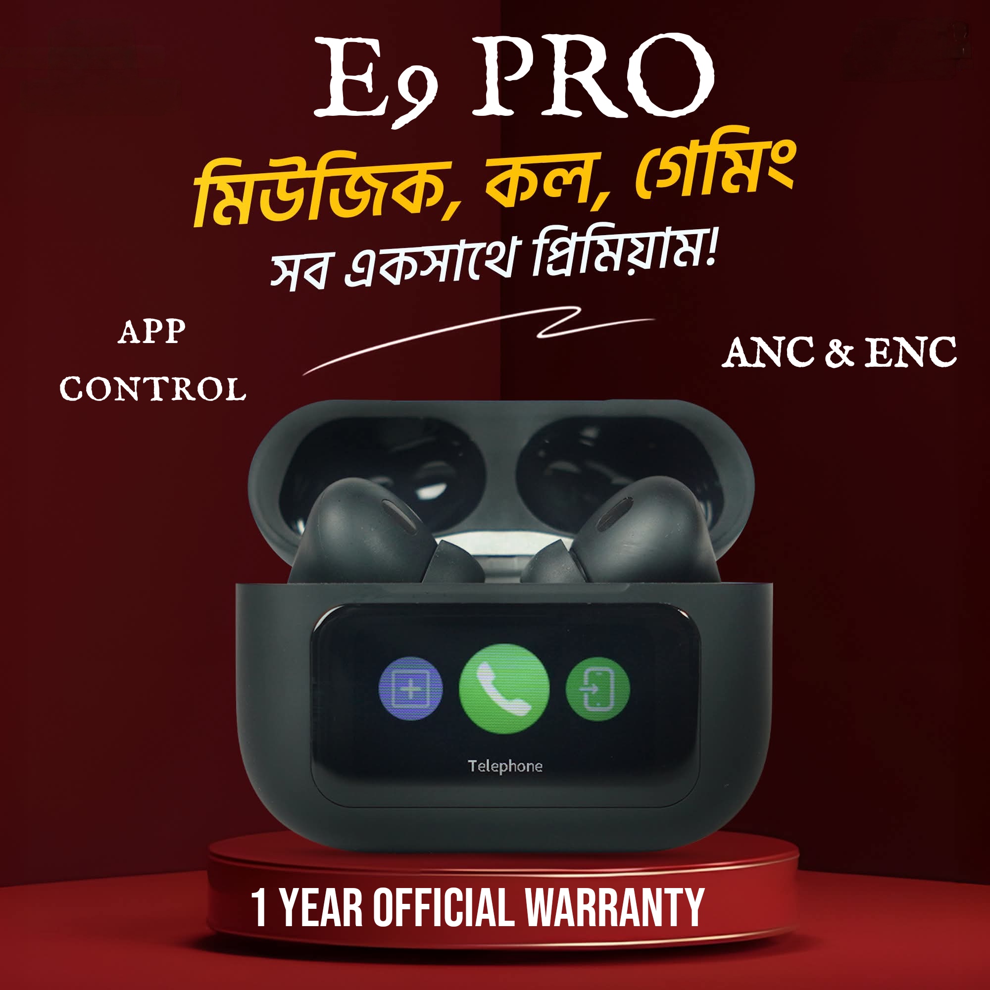 Picture of E9 Pro AirPods Touch with LED Display (ANC & ENC Apps Supported)
