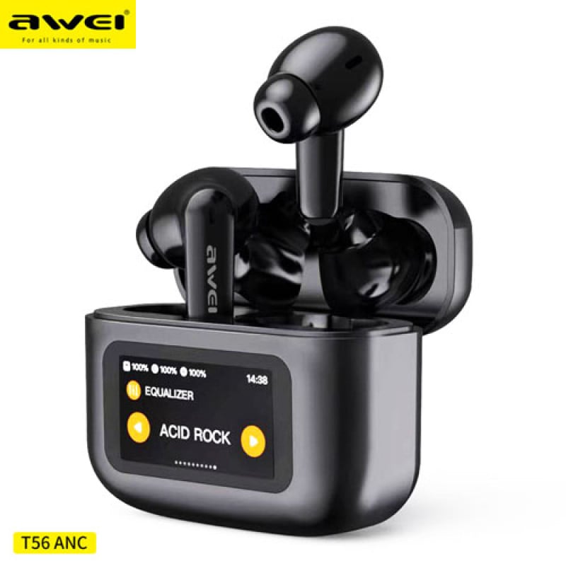 Picture of Awei T56 ANC Wireless Earbuds – LED Touch Display & Noise Cancellation