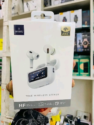 Picture of WiWU T22 ANC Earbuds with Touchscreen - TFT LCD Display TWS Bluetooth 5.4 Wireless HiFi Headphone - Active Noise Cancelling Earbuds for Android/iOS
