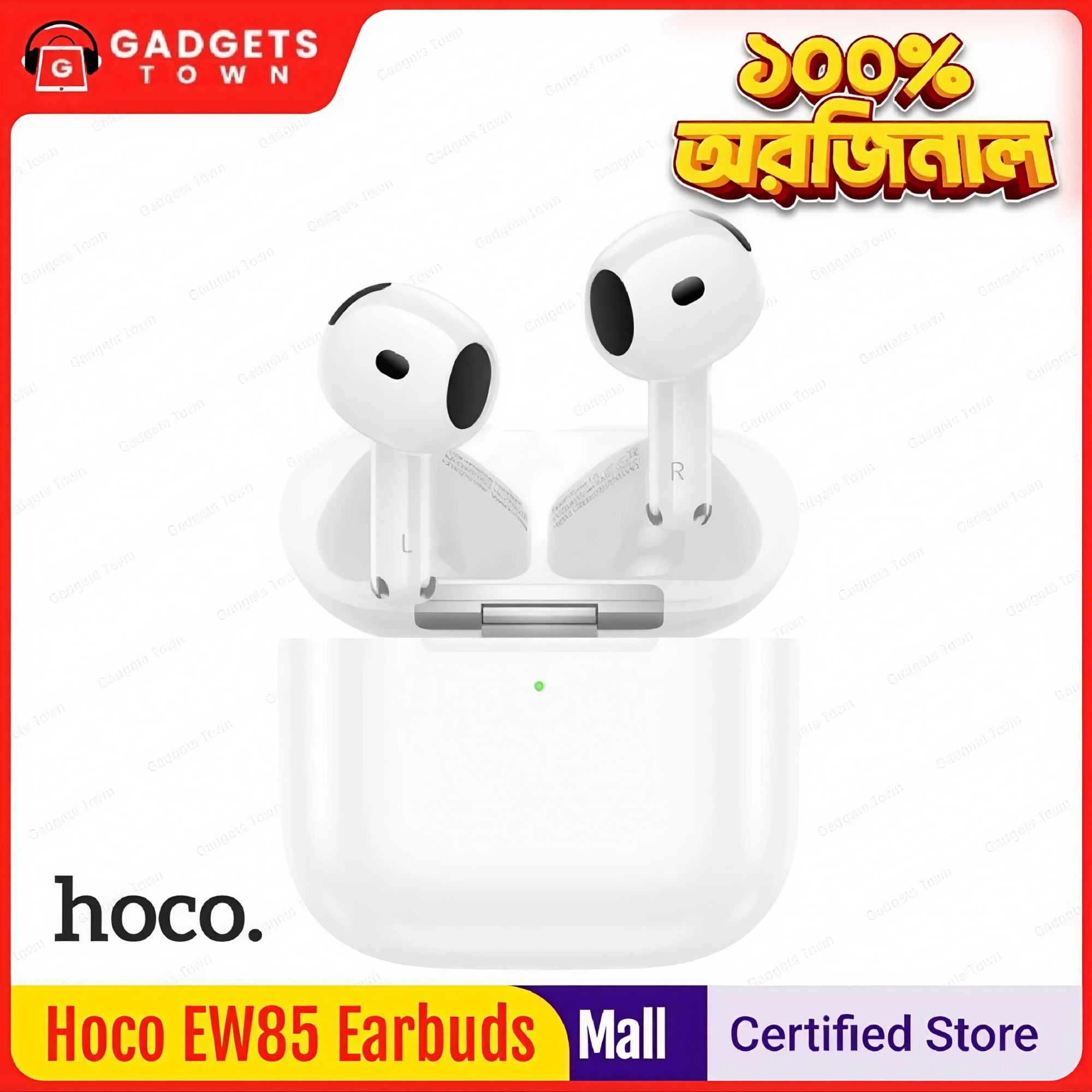 Picture of 🎧 Hoco EW85 TWS Wireless Earbuds – Bluetooth 5.3 | ANC & ENC | Touch Control | Long Battery Life