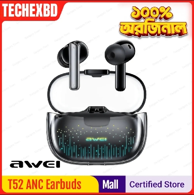 Picture of 🎧 Awei T52 ANC Wireless Bluetooth Earbuds – Dual Noise Cancellation | 34H Battery | Bluetooth 5.3 | IPX4 Water Resistant