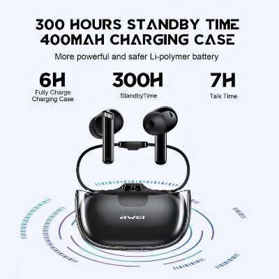 Picture of 🎧 Awei T52 ANC Wireless Bluetooth Earbuds – Dual Noise Cancellation | 34H Battery | Bluetooth 5.3 | IPX4 Water Resistant