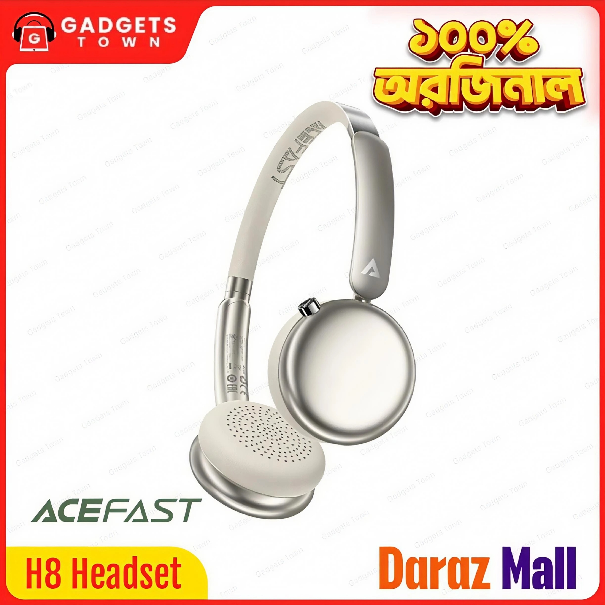 Picture of 🎧 ACEFAST H8 Wireless Headphones – 30dB ANC | Bluetooth 5.4 | 60H Battery | HD Microphone | Adjustable Metal Headband