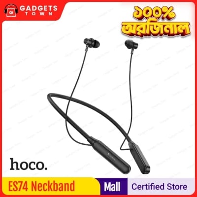 Picture of Hoco | ES74 Refinado | Bluetooth 5.4 Neckband Earphones with Mic | 30H Playtime | USB-C Fast Charging | 280mAh Battery | Magnetic Switch + Vibration Alert | Silicone Neckband | 10mm Driver | Sports Wireless Headset for Android &amp; iPhone
