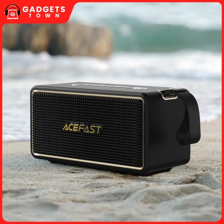 Picture of ACEFAST | K3 Max | 80W Peak Portable Bluetooth 5.4 Speaker | 2.1 System (1×Mid-Low + 2×Tweeters) + Passive Radiator | IPX6 | 5000mAh ≈20H | USB/TF/AUX/TWS | DSP & RGB Lights | USB-C Charging | With Strap Handle