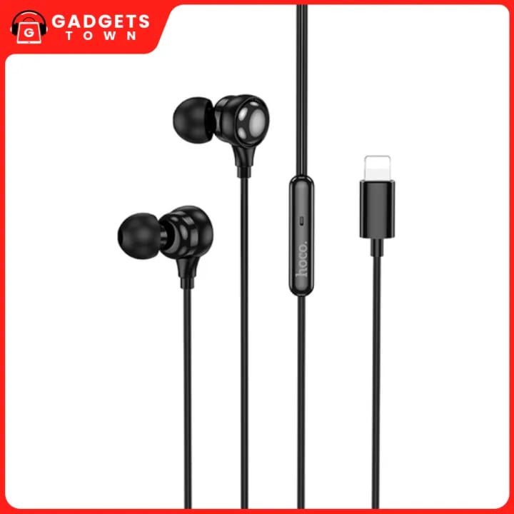 Picture of Hoco M116 Lightning Earphones | 10 mm Driver | Lightning Digital Jack | 1.2 m Tangle‑Resistant Cable | In‑Line Mic & Control | Lightweight 15 g | iPhone/iPad Compatible