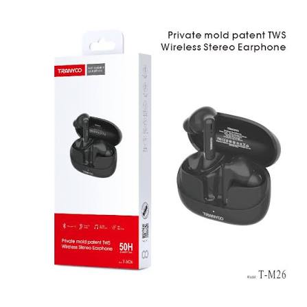 Picture of 🎧 TRANYOO T-M26 TWS Bluetooth Earbuds – High Bass Audio | Touch Control | 5H Playtime | Type-C Charging