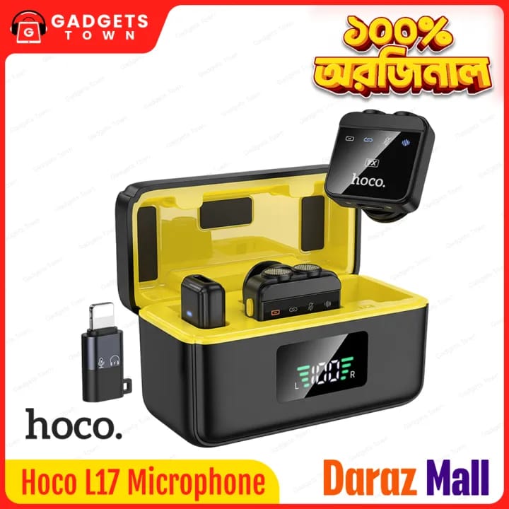 Picture of Microphone | Type‑C & Lightning Compatible | 600 mAh Case + 75 mAh Mics | 5–6 h Runtime | Noise‑Reduction | USB‑C Charging