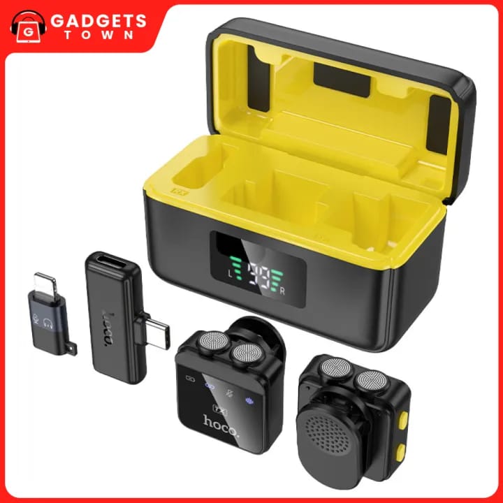 Picture of Microphone | Type‑C & Lightning Compatible | 600 mAh Case + 75 mAh Mics | 5–6 h Runtime | Noise‑Reduction | USB‑C Charging