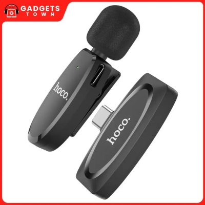 Picture of Hoco L15 Crystal | Type‑C Lavalier Wireless Microphone | 360° HD Pickup | 15ms Ultra‑Low Latency | 6 h Battery | Noise‑Reduction DSP | Clip‑On Mic for Smartphones & Tablets