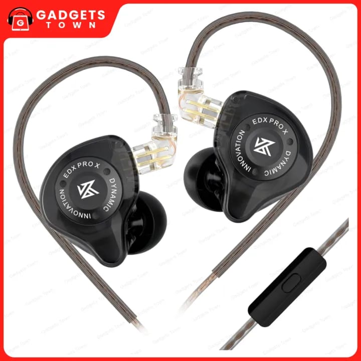 Picture of KZ | EDX Pro X | Wired In-Ear Monitor (IEM) | Super-Linear Single Dynamic Driver | Detachable 0.75mm 2-Pin Cable | In-Line Mic & Control | 3.5mm Plug | 23Ω, 108dB, 20–40kHz | Hi-Fi Bass for Music & Gaming