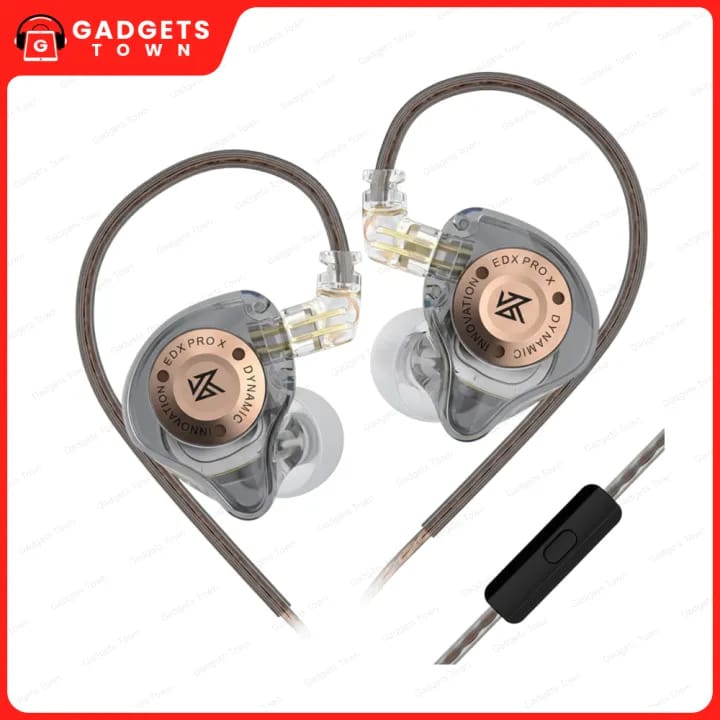 Picture of KZ | EDX Pro X | Wired In-Ear Monitor (IEM) | Super-Linear Single Dynamic Driver | Detachable 0.75mm 2-Pin Cable | In-Line Mic & Control | 3.5mm Plug | 23Ω, 108dB, 20–40kHz | Hi-Fi Bass for Music & Gaming