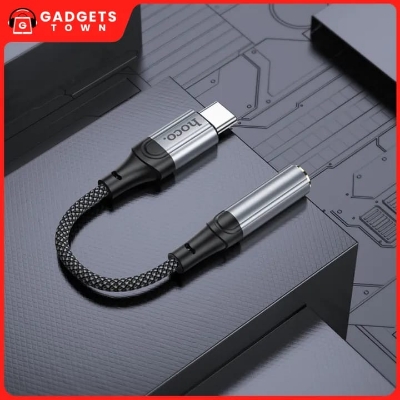 Picture of HOCO | LS36 “Fresh” Type-C to 3.5mm Audio Converter | USB-C to 3.5mm DAC Adapter | Mic & Wire Control | Metal + Nylon Braid, 12cm | For USB-C Phones, Tablets & Laptops