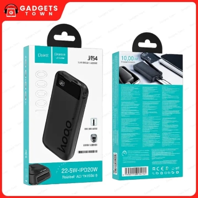 Picture of HOCO | J154 Victorious 10000mAh Power Bank | 22.5W Fast Charge + PD 20W | 3 Outputs (USB-A×2 22.5W, Type-C 20W) | Type-C 18W Input | LED Digital Display | For Android & iPhone