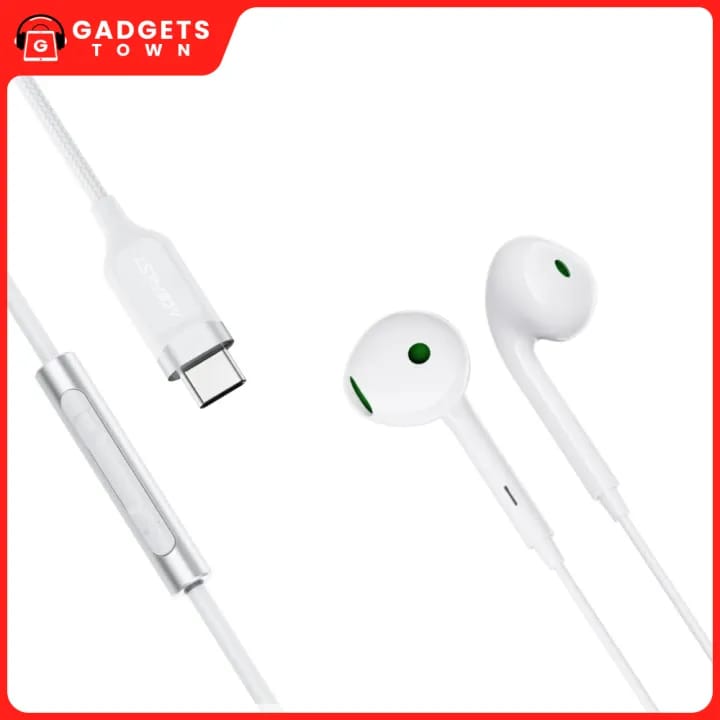 Picture of ACEFAST | L7 Type-C Semi In-Ear Wired Earphones with Mic | USB-C Plug-and-Play | Anti-Spray Noise-Reduction Mic | 1.2m Tangle-Resistant Cable, 16g | TPE+ABS+Aluminum+Nylon | For Android USB-C Phones & Tablets