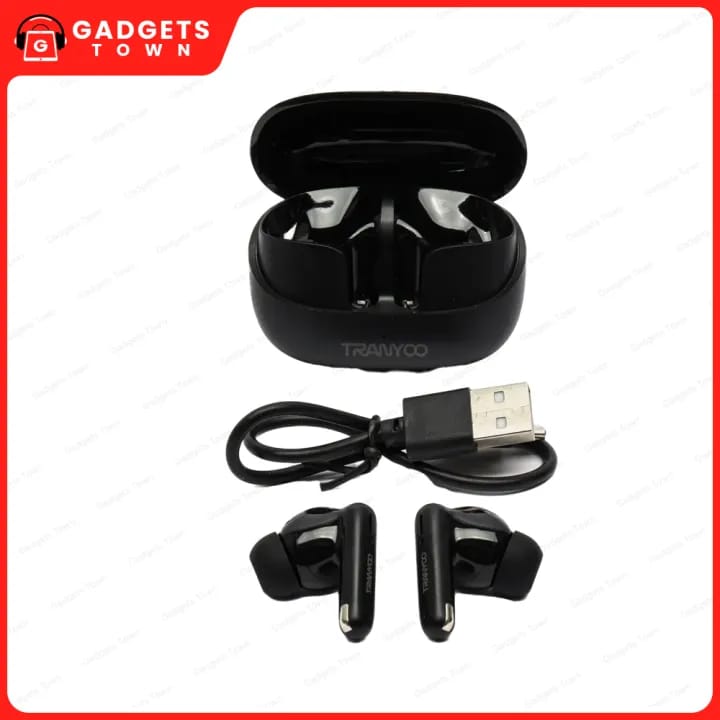 Picture of TRANYOO T‑M26 TWS | Bluetooth 5.3 | IPX5 Waterproof | Touch Control | Noise Reduction Mic | 20 h Playtime | Bangladeshi Affordable Wireless Earbuds