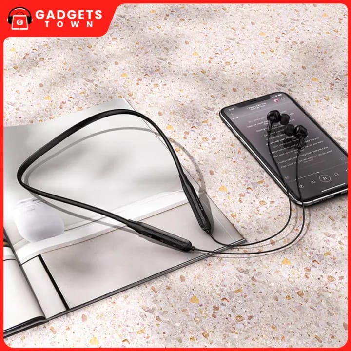 Picture of Hoco ES51 Era Sports Neckband Earphones | Bluetooth 5.0 | 130 mAh Battery (10 H Playback, 200 H Standby) | Magnetic Silicone Band | Built‑in Mic | IPX‑5 Sweat‑Resistant | Lightweight 21 g