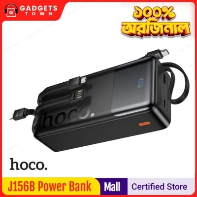 Picture of Hoco | J156B | 30000mAh Power Bank | 22.5W Fast Charge + PD 20W | USB-A Port + Built-in USB-C/Lightning/Micro Cables | LED Battery Display | ABS+PC Fire-Retardant | High-Capacity