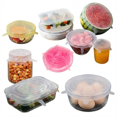 Picture of Kitchen Reusable Silicone Stretch Seal Lid Preservation Vacuum Food Storage Bowl Cover