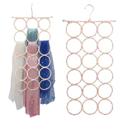 Picture of Portable Multi-purpose Circle Shape Hanging Hijab Hanger For Women Scarf Tie Clothes Rack Storage Racks Space Saving Closet Organizer