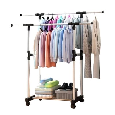 Picture of Double Pole Telescopic Stainless Steel Clothes Rack High Quality