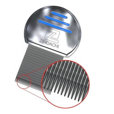 Picture of Stainless Steel Comb For Head Lice, Nit & Egg Removal With Metal Teeth Brush-School Kids & Women