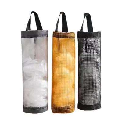 Picture of Home Grocery Bag Holder Wall Mount Plastic Bag Holder Dispenser Hanging Storage Trash Bag Garbage Bag Kitchen Garbage Organizer