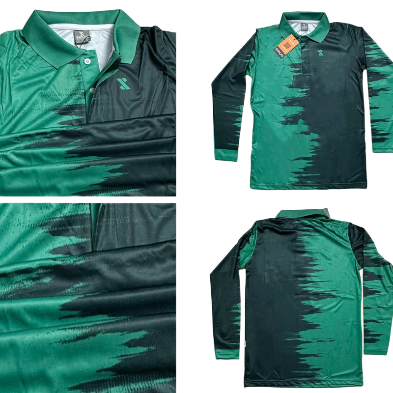 Picture of SMUG Premium POLO Full Sleeve T-shirt - Fabric soft and comfortable - Green black