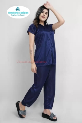 Picture of Comfortable Nightwear for Women Short Sleeve Shirt and Pant - Night Dress For Women