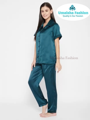 Picture of Comfortable Nightwear for Women Short Sleeve Shirt and Pant - Night Dress For Women