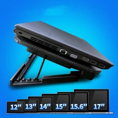 Picture of Laptop Cooling Pad N99/88 With 2 Dual Fan Stand - Black
