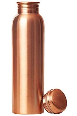 Picture of Copper 1000 ML Joint Less Ayurveda Yoga Health Benefit Water Bottle - Gold