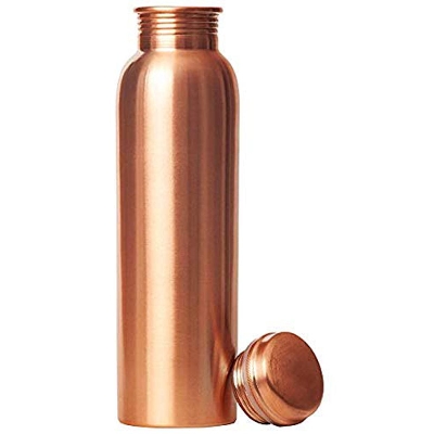 Picture of Copper 1000 ML Joint Less Ayurveda Yoga Health Benefit Water Bottle - Gold