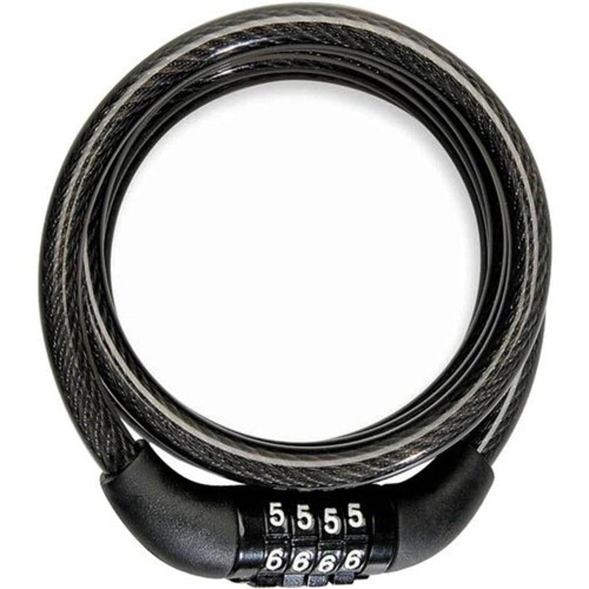 Picture of 4-digit password Helmet code lock Mountain bike lock Portable Security Anti-0theft Bicycle Password Lock Coil Lock Digital - Black