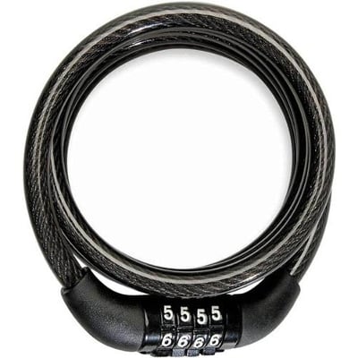 Picture of 4-digit password Helmet code lock Mountain bike lock Portable Security Anti-0theft Bicycle Password Lock Coil Lock Digital - Black