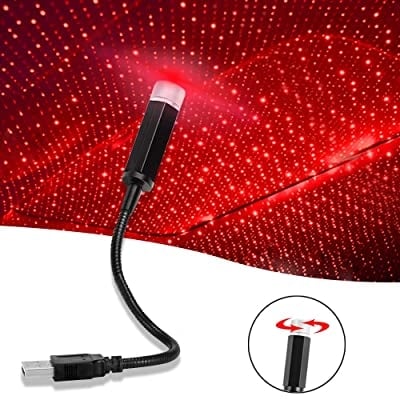 Picture of Led Laser Light Roof Star Fancy Light Star Decoration Laser Light Flexible USB Night Lamp Multiple Lighting Effects Atmosphere Lamp Car Fancy Lights  (Black - Black