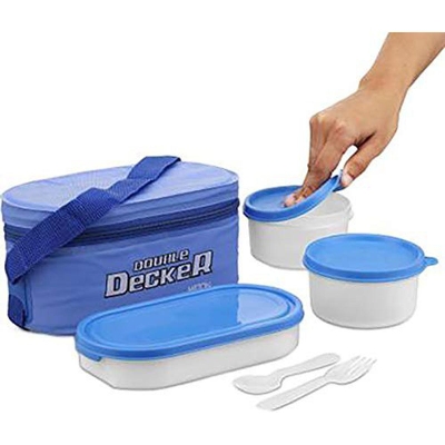 Picture of Milton Lunch Box, Double Decker Lunch Box, Milton Double Decker Lunch Box-Blue
