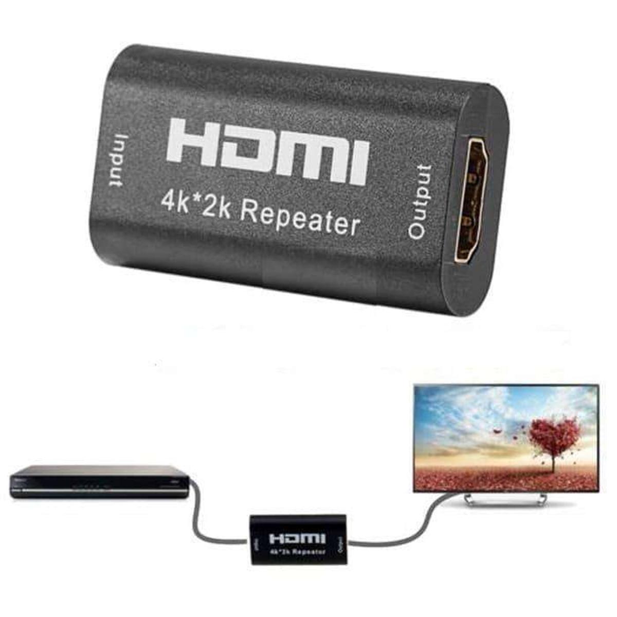 Picture of HDMI Repeater HDMI Extender Amplifier Booster Adapter UP 40M 4K x 2K - Black