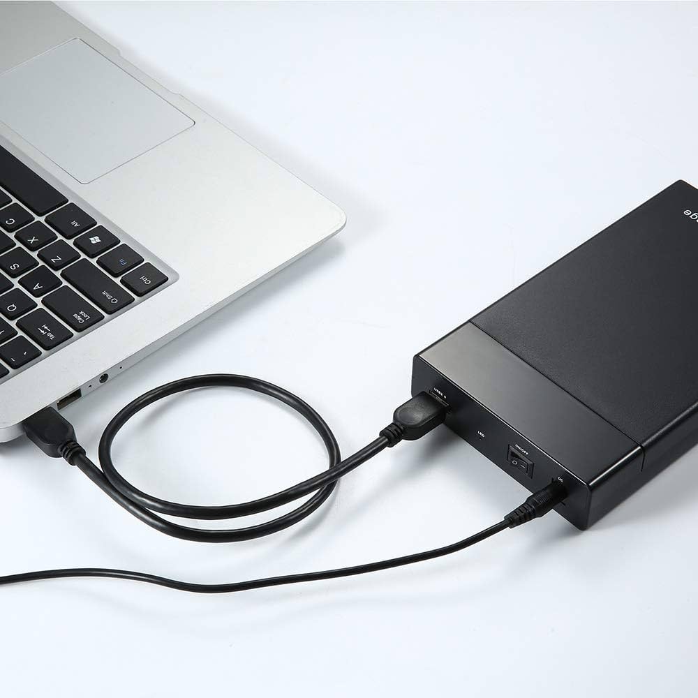Picture of 3.5 inch HDD External Case USB 3.0 to SATA External 3.5 Hard Drive Enclosure Disk for 3.5 SATA HDD External Storage Box with Aluminum Case (USB3.0-Black) - Black