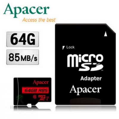 Picture of Apacer MICROSDXC UHS-1U1 CLASS10 R85 64GB (Memory Card) - 64GB