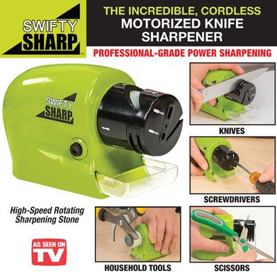Picture of Kitchen Knife Sharpener Swiftly Sharp Motorized Knife Sharpener - Green