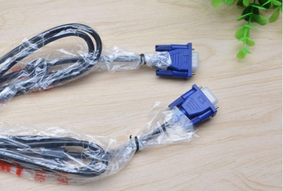 Picture of VGA  cable 1.5m VGA cable 3 + 6 computer with TV high-definition cable video cable projector data cable wholesale - Black
