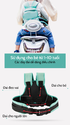 Picture of Dodoto Baby Safety belt for kids motorcycle riding safety Belt - Multicolor