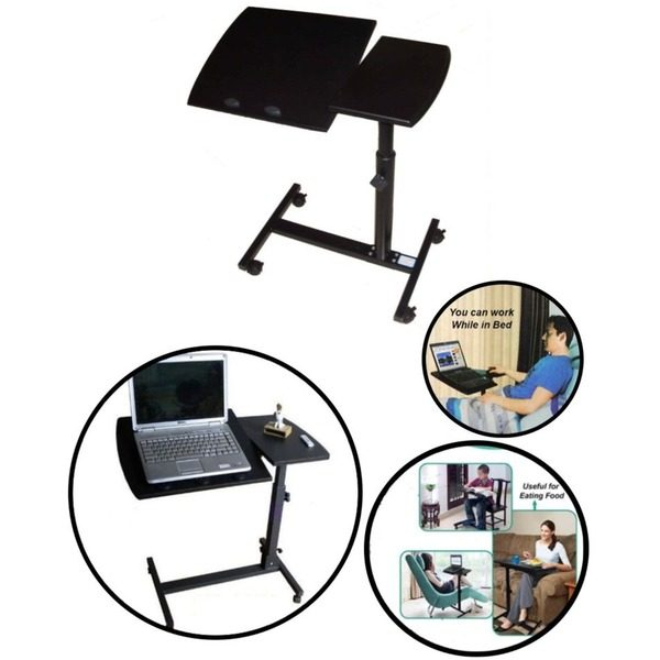 Picture of High Quality Adjustable Foldable Laptop Table Removable Usable Laptop Study Training Table - Black