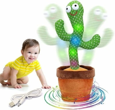 Picture of Dancing Cactus Plush Talking, Singing & Lighting Toy (USB CHARGING) - Multicolor